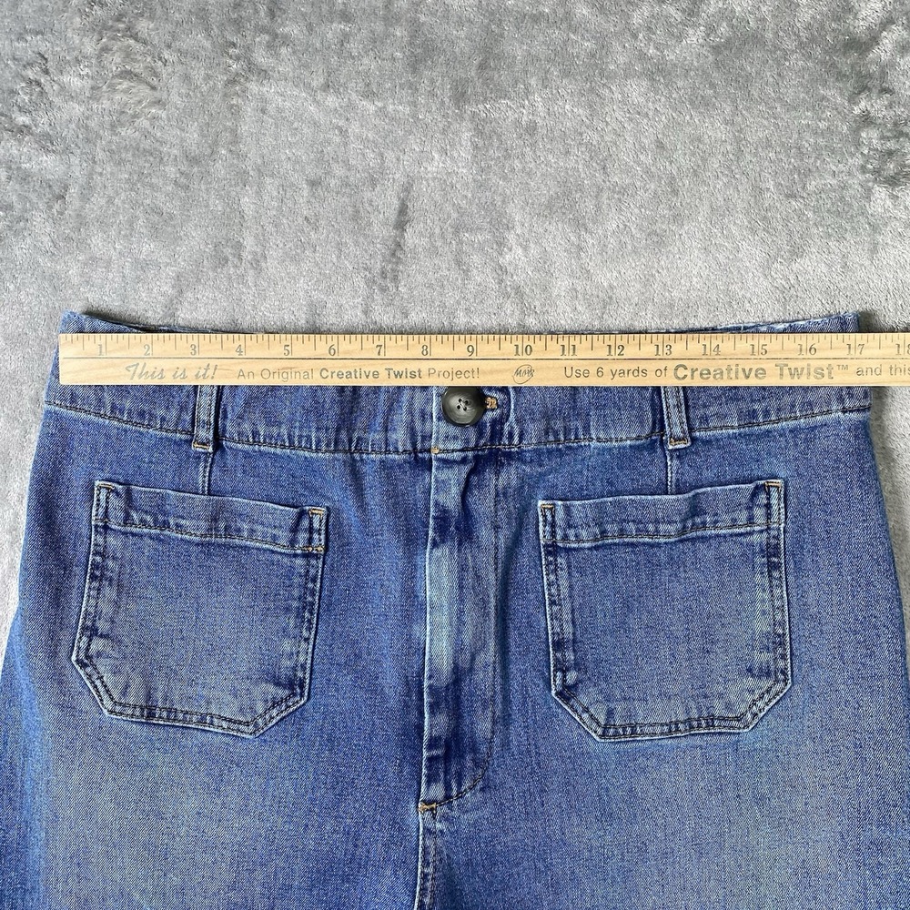 Anthropologie Pilcro The Skipper Cropped Wide Leg Jeans Womens 34 Blue High Rise - Picture 16 of 16